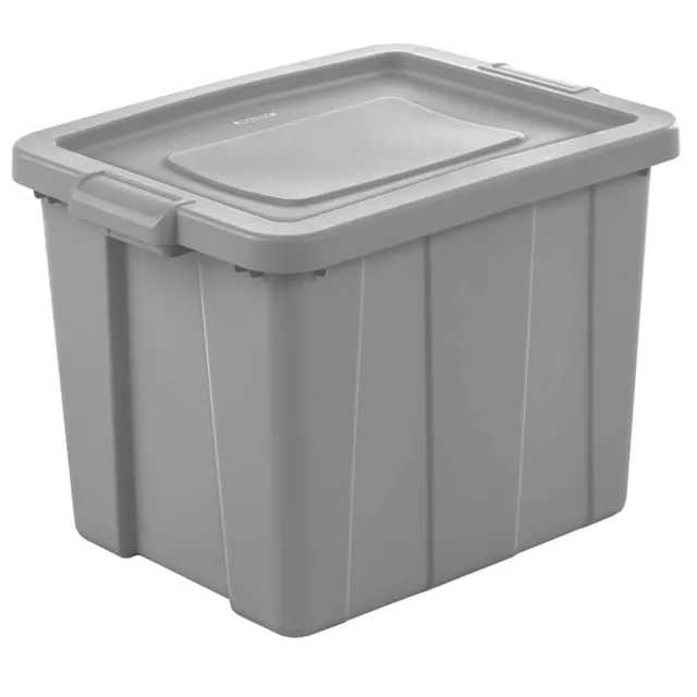 sterilite-18-gal-tuff1-storage-tote-with-lid-stackable-6-pack-gray image 1