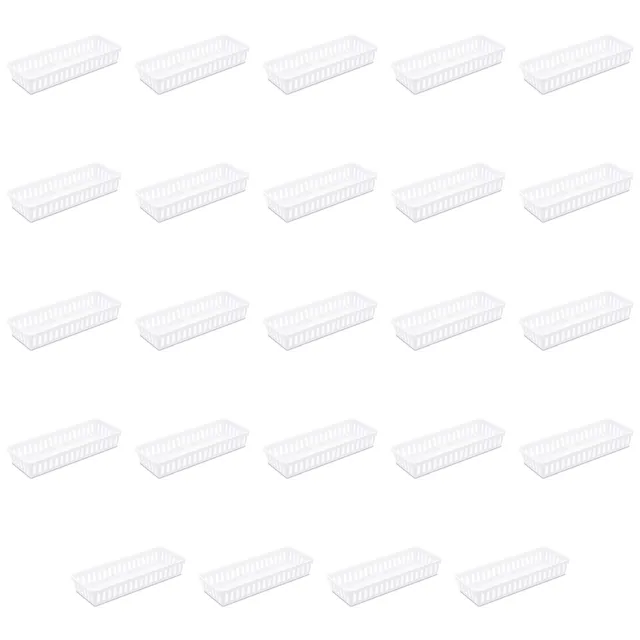 sterilite-slim-storage-tray-24-pack-white-tight-weave-organizer-for-drawers-shel image 1