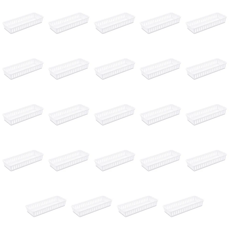 sterilite-slim-storage-tray-24-pack-white-tight-weave-organizer-for-drawers-shel image 1
