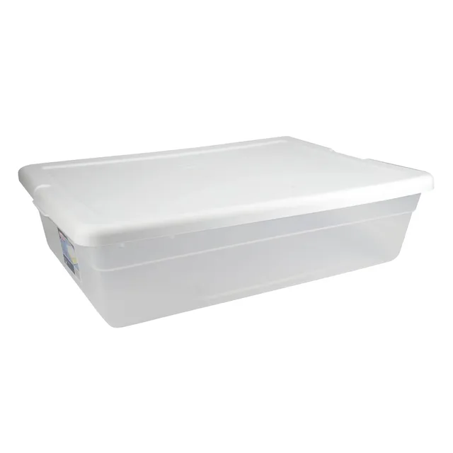 sterilite-28-quart-multipurpose-clear-plastic-stacking-storage-container-tote-wi image 1