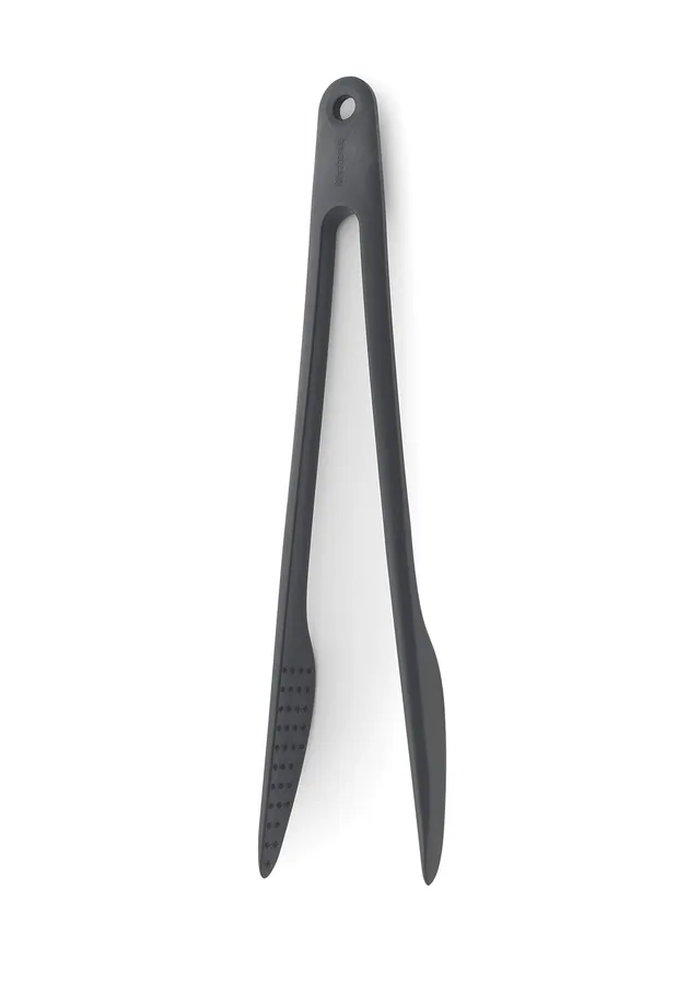 brabantia-tasty-precision-tongs-granite-gray-non-stick-heat-resistant-nylon-serv image 1