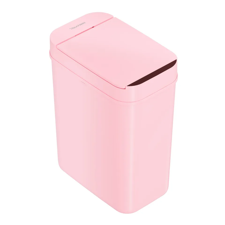 itouchless-11-liter-3-gallon-pink-plastic-sensor-bathroom-trash-can image 1