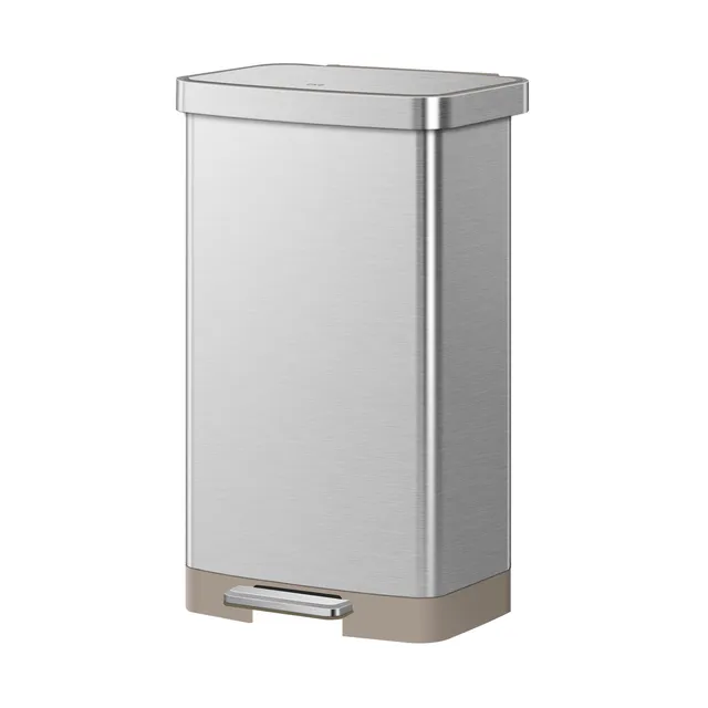 eko-hudson-75-liter-20-gallon-step-trash-can-with-bag-compartment-stainless-stee image 1