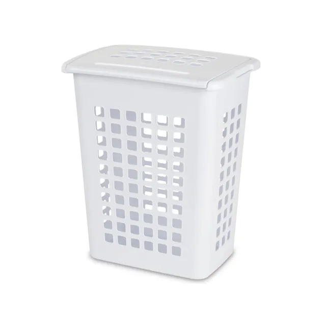 sterilite-4-pack-lifttop-laundry-hamper-tall-rectangular-plastic-basket-with-lid image 1