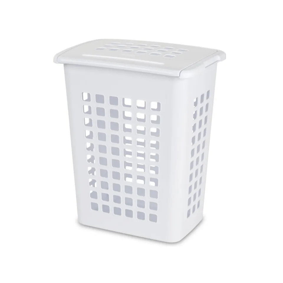 sterilite-4-pack-lifttop-laundry-hamper-tall-rectangular-plastic-basket-with-lid image 1