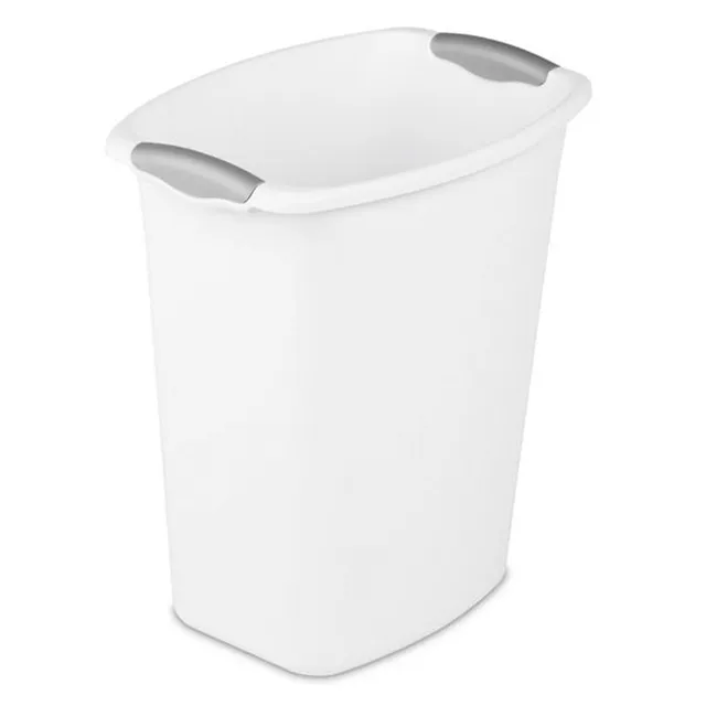 sterilite-3-gallon-wastebasket-with-titanium-inserts-6-pack-white image 1