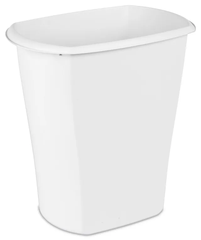 sterilite-10-gallon-rectangular-wastebasket-white-6-pack image 1