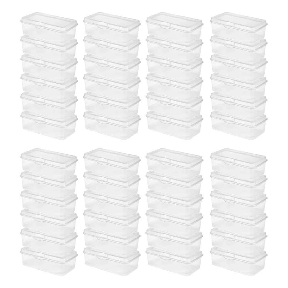 sterilite-clear-fliptop-plastic-stacking-storage-container-tote-with-latching-li image 1
