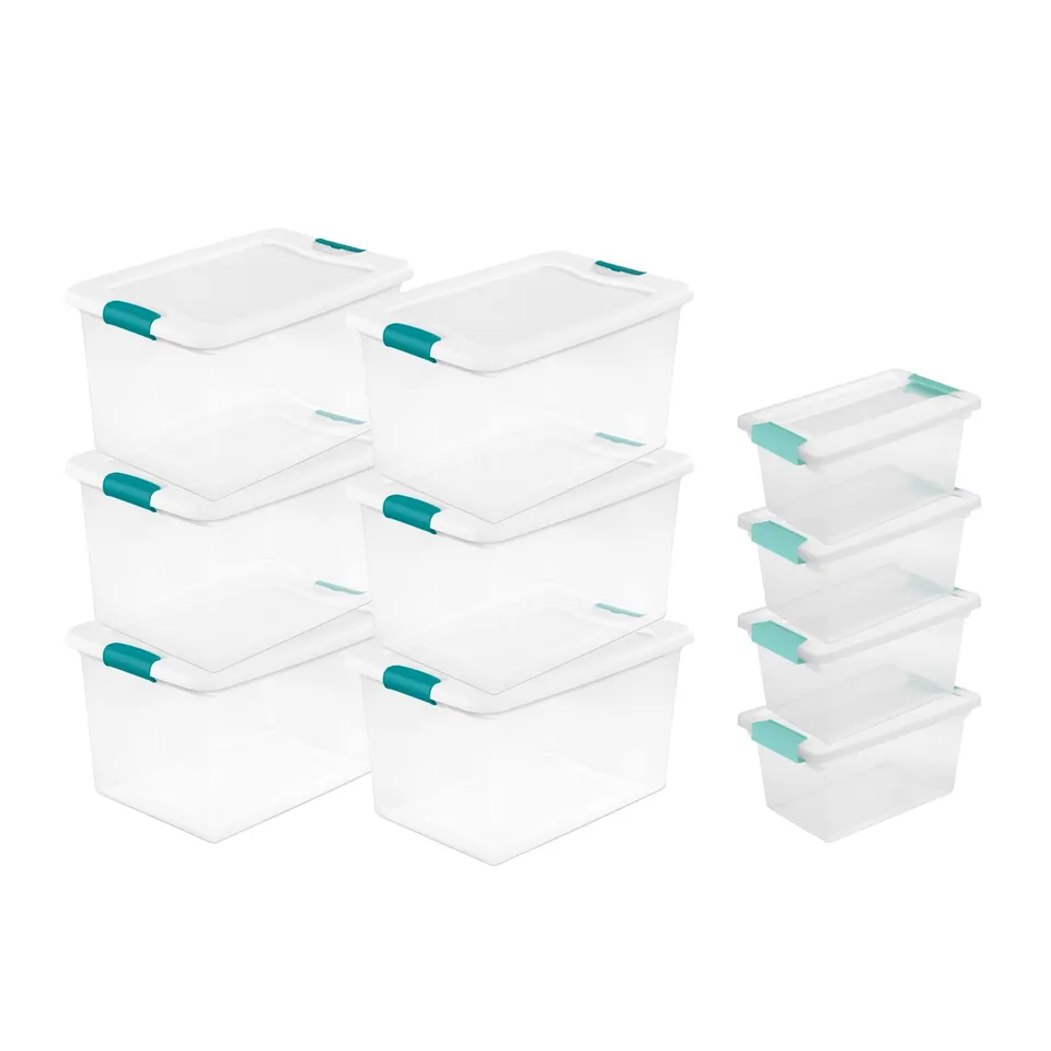 sterilite-64-quart-latching-clear-plastic-storage-tote-organizer-container-bin-b image 1