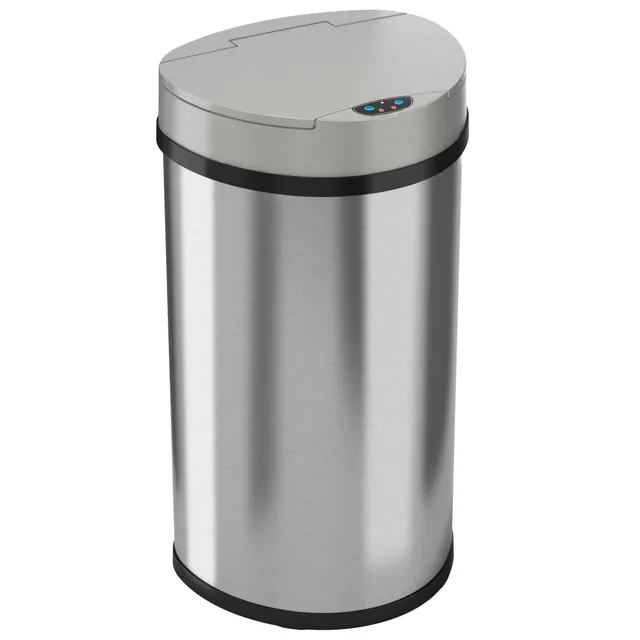 itouchless-13-gallon-50-liter-semi-round-stainless-steel-sensor-kitchen-trash-ca image 1