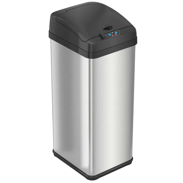 itouchless-13-gallon-extra-wide-stainless-steel-motion-sensor-trash-can-with-abs image 1