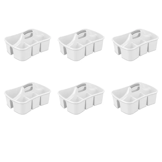 sterilite-divided-ultra-caddy-6-pack-plastic-storage-tote-for-under-sink-bathroo image 1