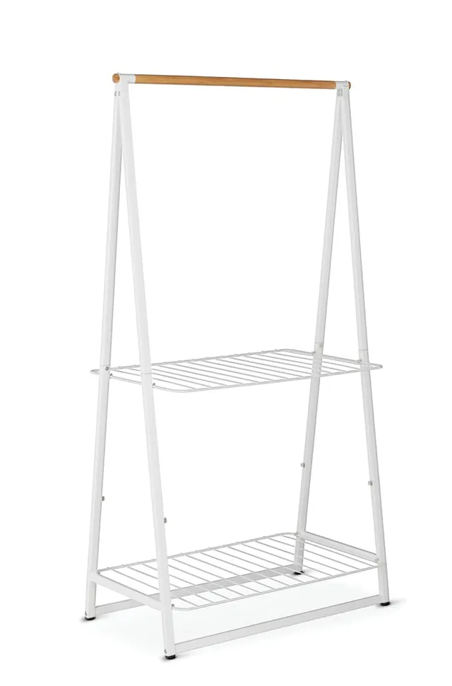 brabantia-linn-clothes-rack-large-freestanding-drying-rack-with-shelves-white image 1