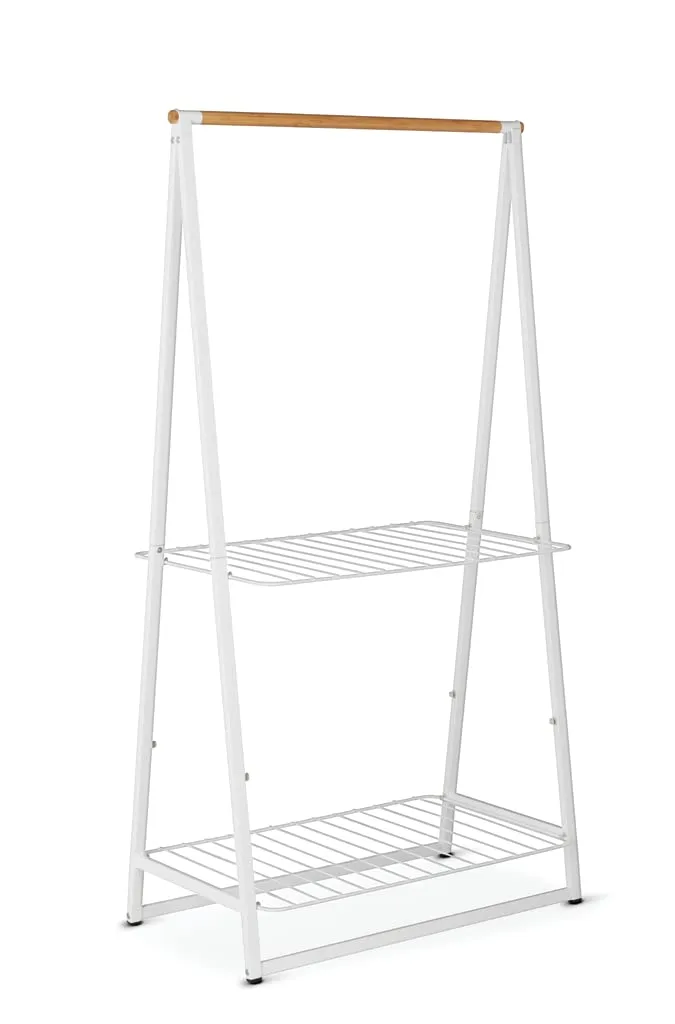 brabantia-linn-clothes-rack-large-freestanding-drying-rack-with-shelves-white image 1