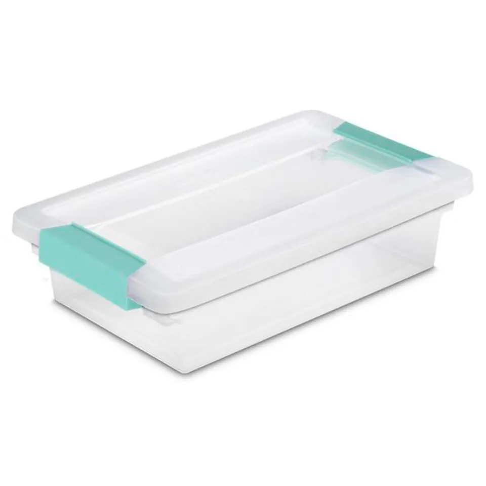 sterilite-small-clear-plastic-storage-file-clip-organizer-tote-with-latching-lid image 1