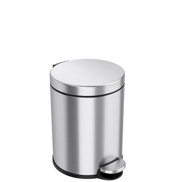 itouchless-5-liter-1-32-gallon-softstep-stainless-steel-round-step-bathroom-tras image 1