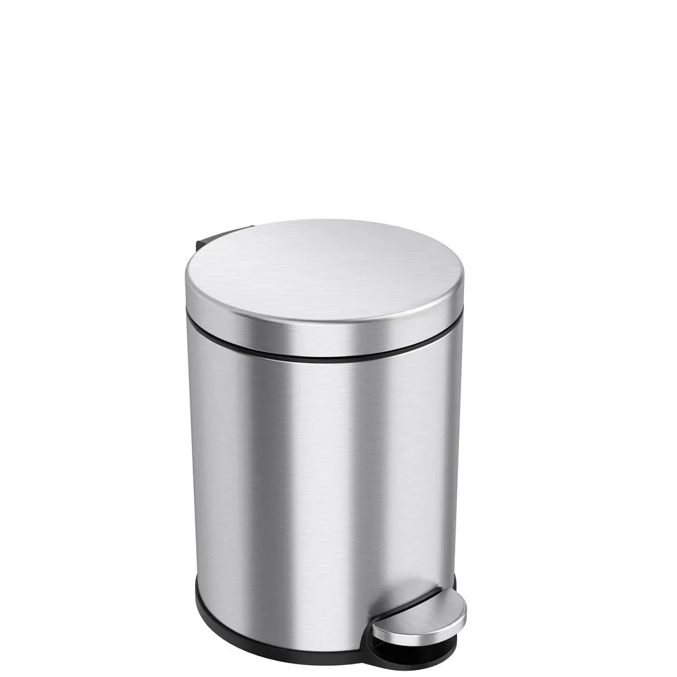 itouchless-5-liter-1-32-gallon-softstep-stainless-steel-round-step-bathroom-tras image 1