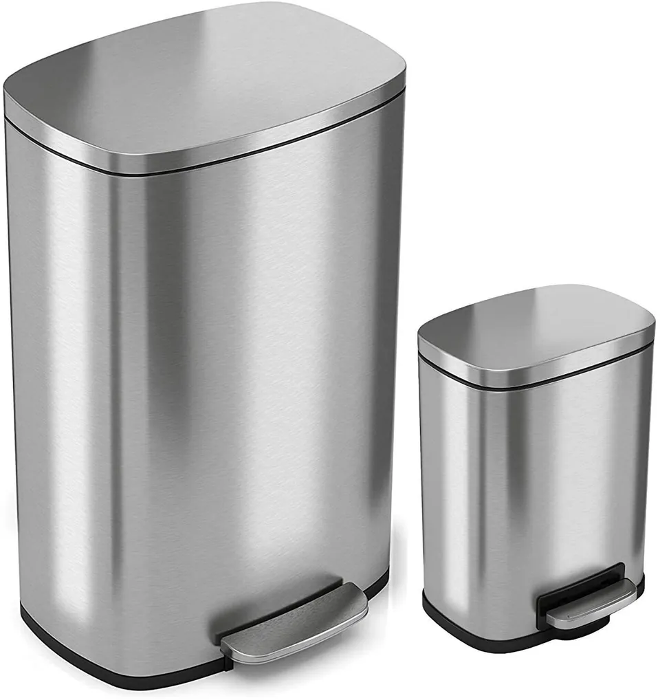 itouchless-softstep-2-pack-13-2-gallon-and-1-32-gallon-stainless-steel-step-peda image 1