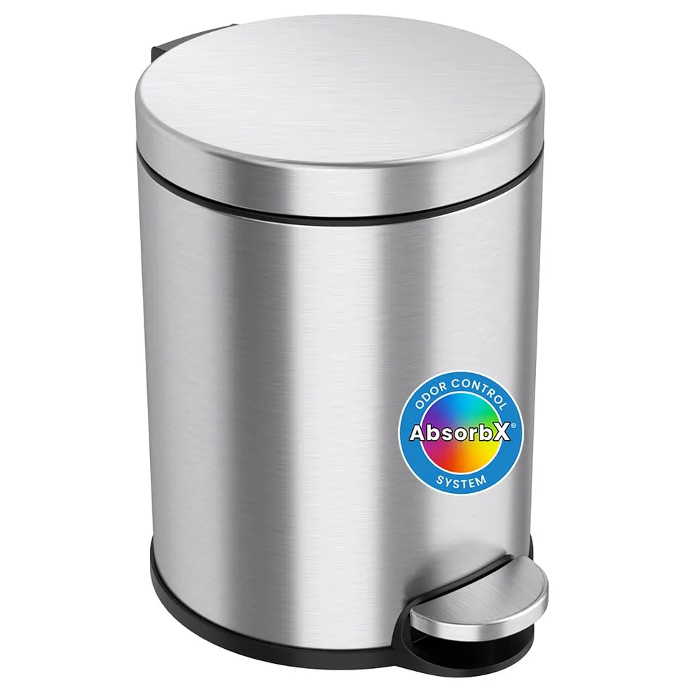 itouchless-softstep-1-3-gallon-step-trash-can-stainless-steel-pedal-bin-with-abs image 1