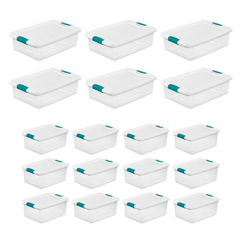 sterilite-32-quart-15-quart-latch-lid-storage-container-tote-set-6-large-12-smal image 1