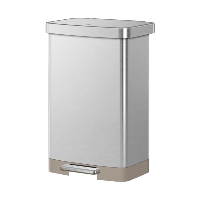 eko-hudson-50-liter-13-gallon-step-can-with-bag-compartment-matte-stainless-stee image 1