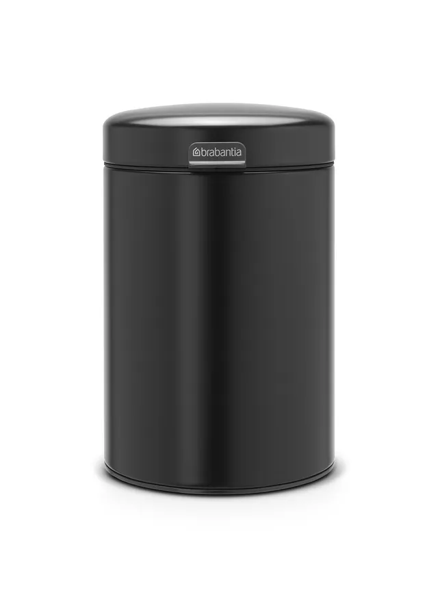 brabantia-newicon-wall-mounted-bin-3-litre-metal-matt-black image 1