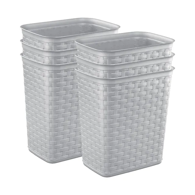 sterilite-3-4-gallon-weave-wastebasket-small-decorative-trash-can-for-bathroom-b image 1