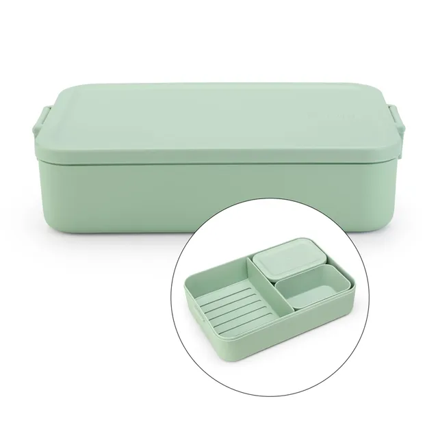 brabantia-make-take-bento-lunch-box-jade-green-2-compartments-with-lidded-pot-68 image 1