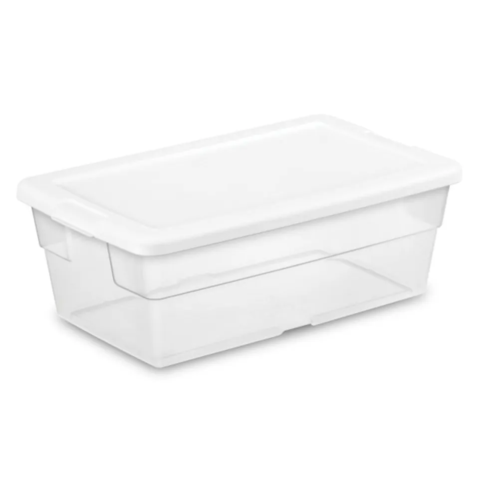 sterilite-24-pack-6-quart-storage-boxes-with-snap-on-lids-clear-plastic image 1