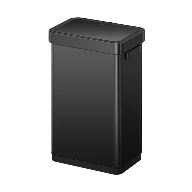 eko-deluxe-mirage-t-50-liter-13-gallon-motion-sensor-trash-can-matte-black image 1