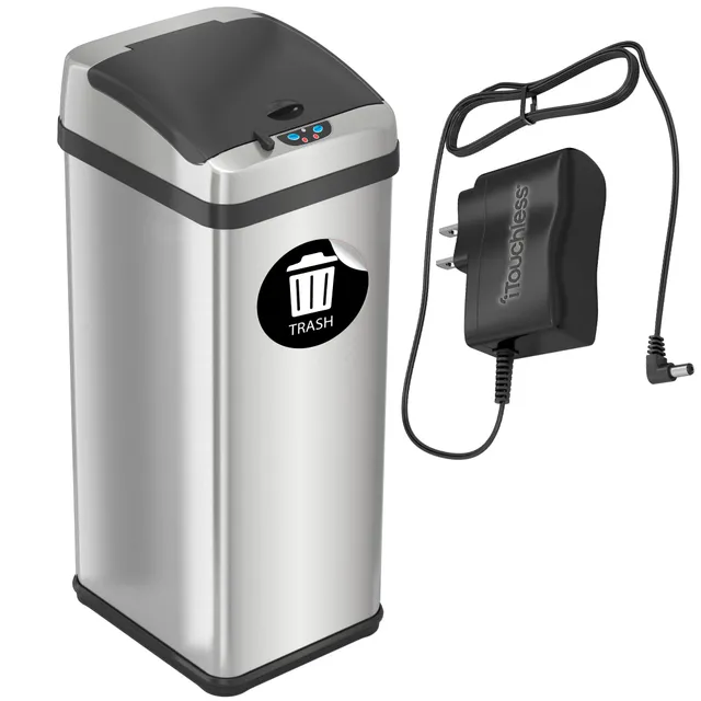 itouchless-13-gallon-automatic-touchless-sensor-kitchen-garbage-can-stainless-st image 1