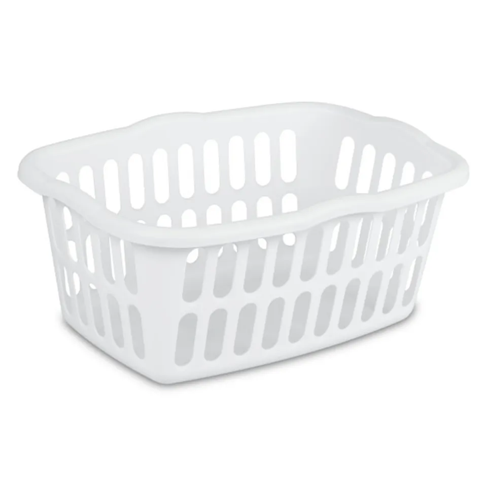 sterilite-12-pack-rectangular-laundry-basket-plastic-clothes-hamper-1-5-bushel-w image 1