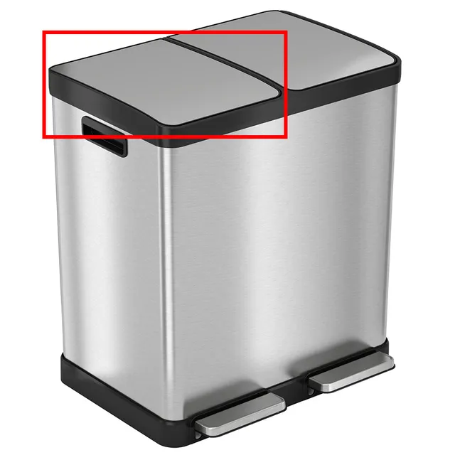 itouchless-single-left-lid-for-16-gallon-softstep-dual-compartment-trash-can-pc6 image 1