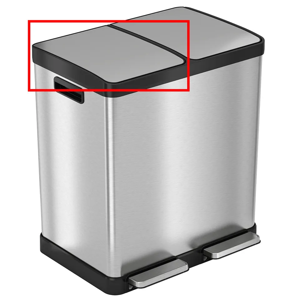 itouchless-single-left-lid-for-16-gallon-softstep-dual-compartment-trash-can-pc6 image 1