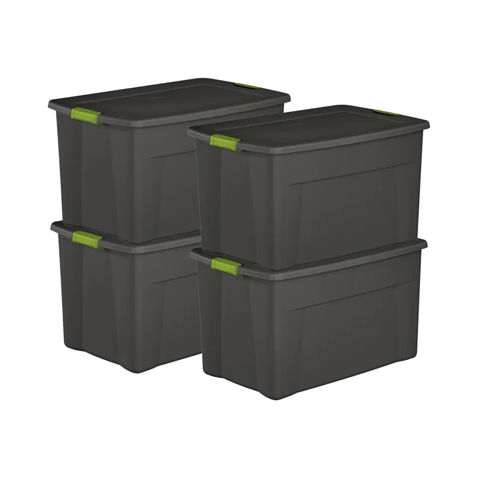 sterilite-4-pack-35-gallon-latching-storage-tote-bins-with-lids-gray image 1