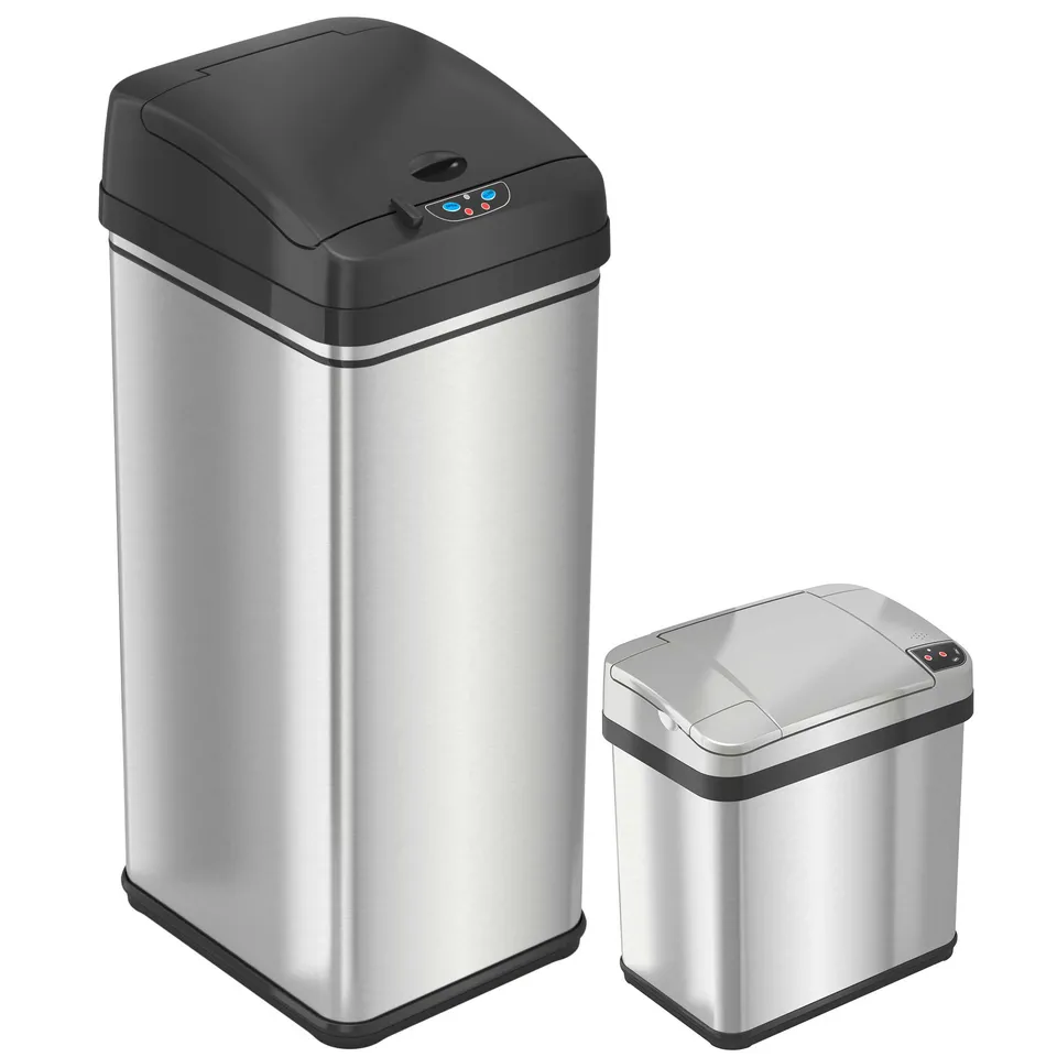 itouchless-50l-13-gal-10l-2-5-gal-combo-stainless-steel-sensor-kitchen-and-bathr image 1