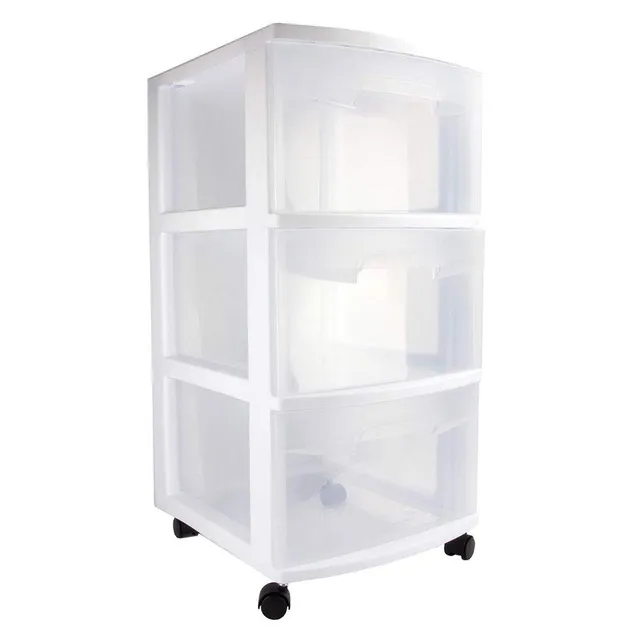 sterilite-home-3-drawer-wide-wheeled-plastic-storage-container-white-29308002 image 1