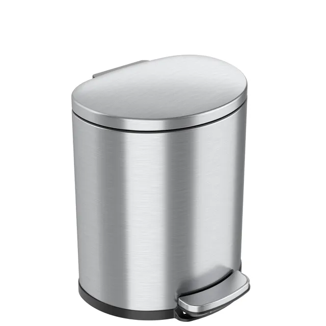 itouchless-softstep-5-gallon-semi-round-stainless-steel-step-bathroom-trash-can- image 1