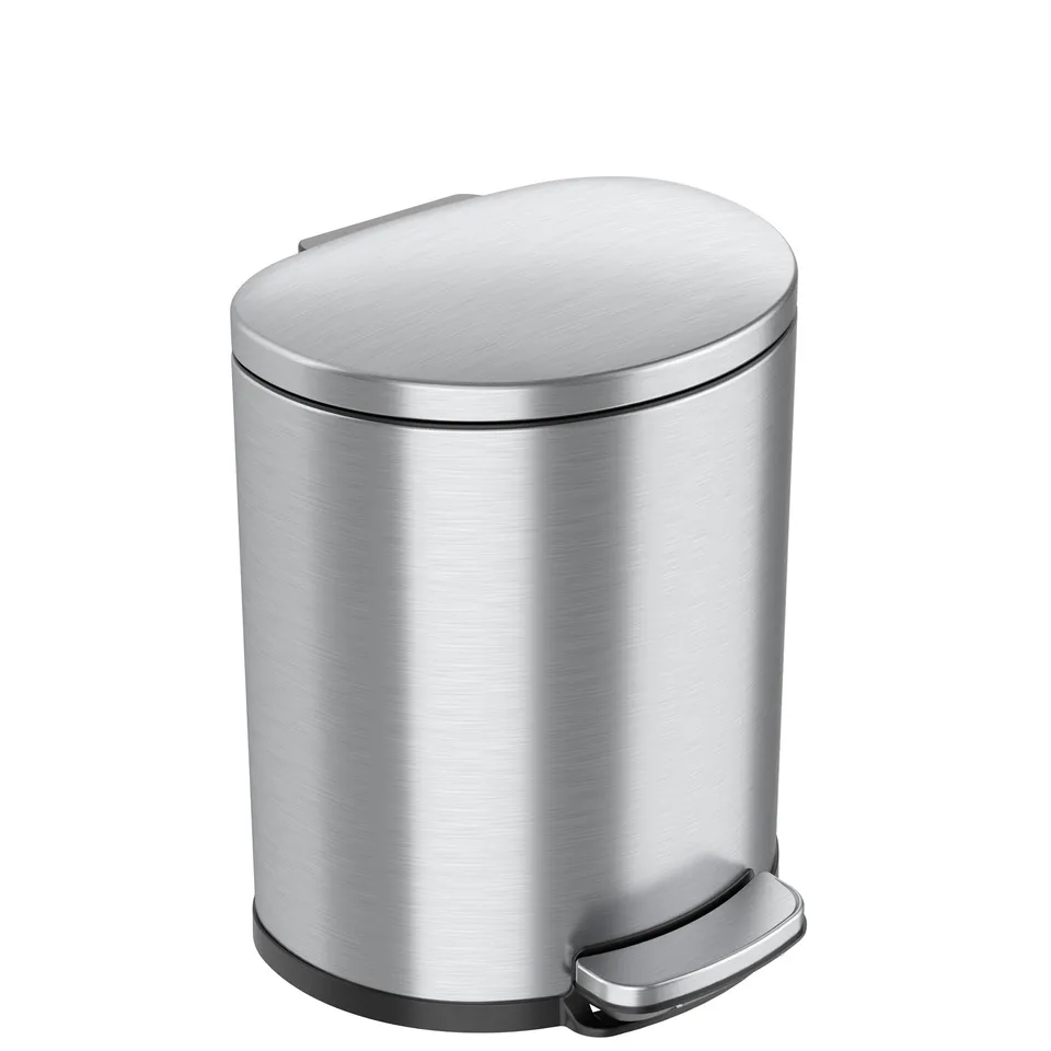 itouchless-softstep-5-gallon-semi-round-stainless-steel-step-bathroom-trash-can- image 1
