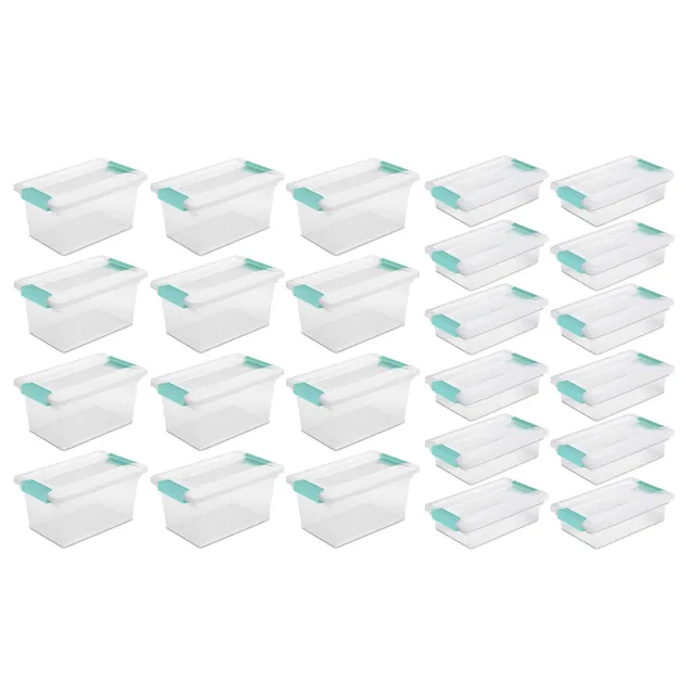 sterilite-medium-and-small-clip-latch-lid-storage-container-totes-12-12-pack-24- image 1