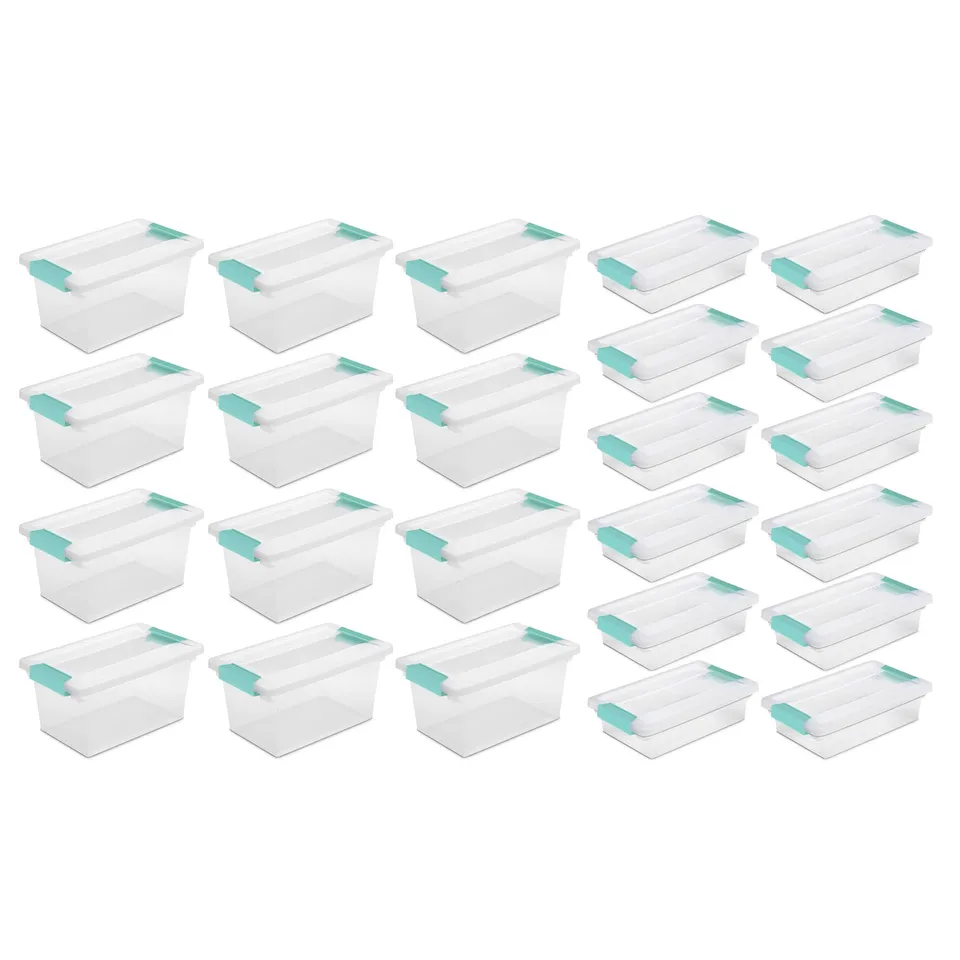 sterilite-medium-and-small-clip-latch-lid-storage-container-totes-12-12-pack-24- image 1