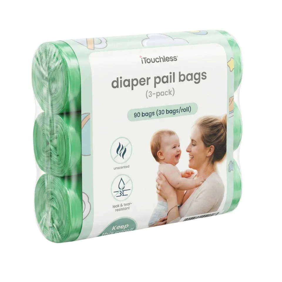 itouchless-universal-diaper-pail-refill-bags-3-pack-90-count-odor-locking-liners image 1