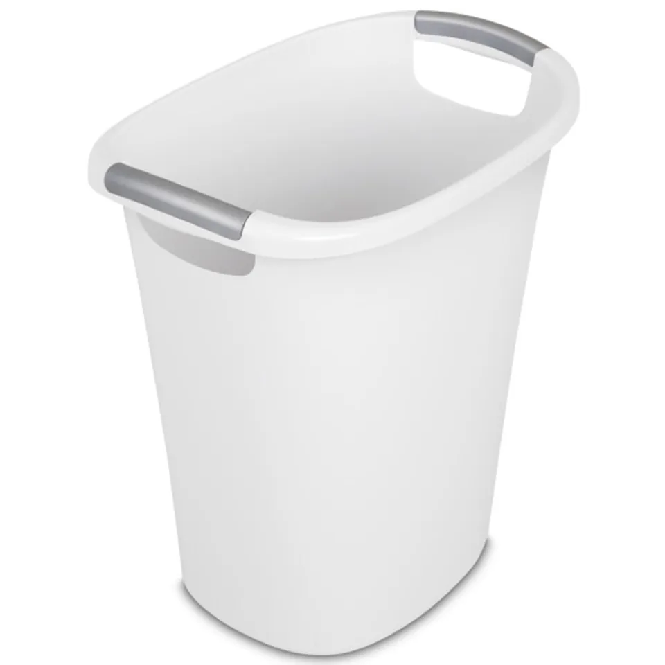 sterilite-6-gallon-ultra-wastebasket-white-with-titanium-inserts-6-pack image 1