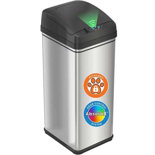 itouchless-13-gallon-50-liter-sensor-dog-poop-trash-can-with-lid-absorbx-odor-fi image 1