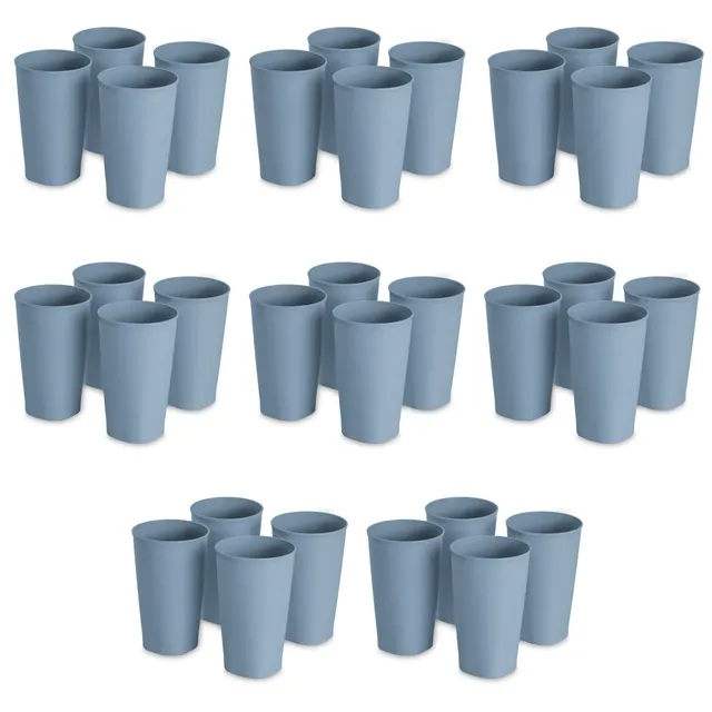 sterilite-20-oz-tumbler-cups-reusable-plastic-cups-for-water-or-juice-blue-8-pac image 1