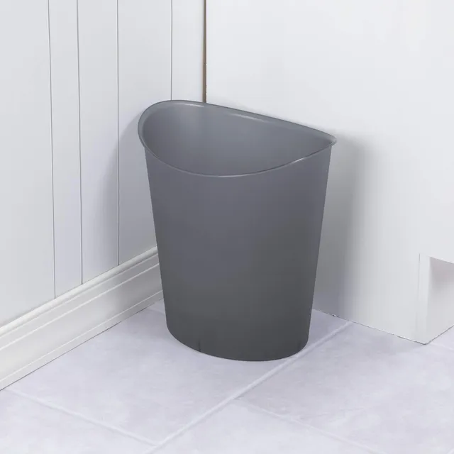 sterilite-3-gallon-oval-wastebasket-with-lid-small-plastic-trash-can-for-bathroo image 1