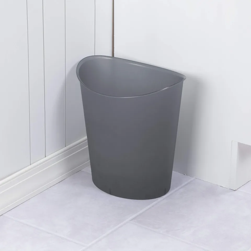 sterilite-3-gallon-oval-wastebasket-with-lid-small-plastic-trash-can-for-bathroo image 1