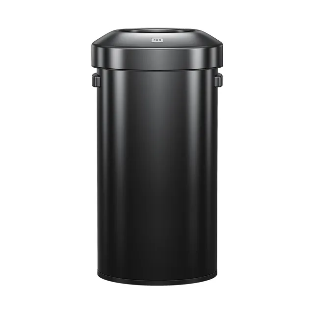eko-urban-round-open-top-can-90l-23-7-gallon-black-stainless-steel image 1