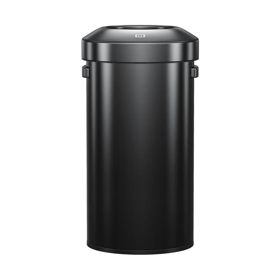 eko-urban-round-open-top-can-90l-23-7-gallon-black-stainless-steel image 1