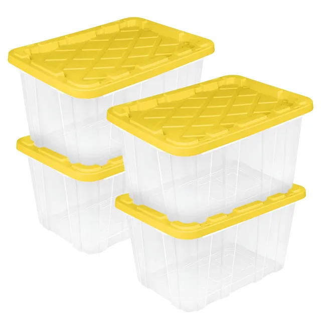 sterilite-27-gallon-industrial-storage-box-with-lids-4-pack-yellow image 1